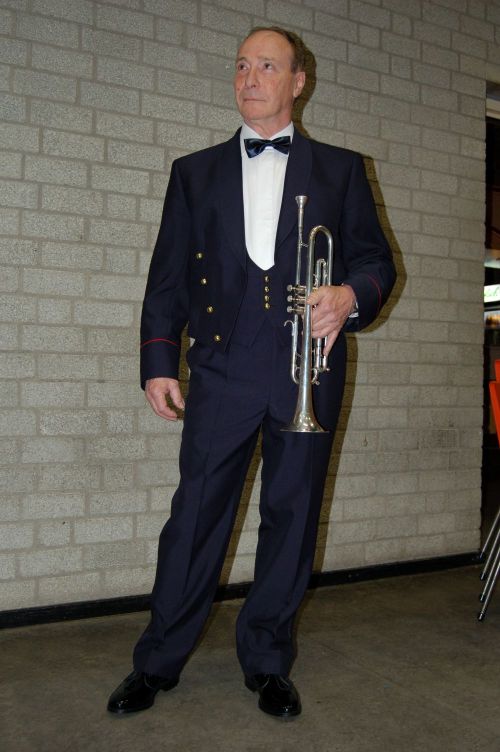 Leiden, K&G 3 - fotosessie nieuw uniform voor Klanken - Ben Horsman - 31-03-2008 Ben in het nieuwe K&G 3 uniform - 2008