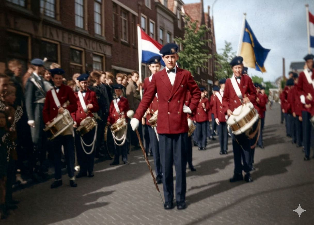 1958 Jong K&G op het Levendaal in hun nieuwe uniform